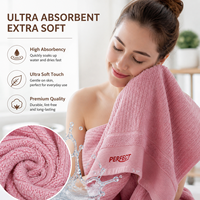 Luxury Organic Woven Eco-Friendly Antimicrobial Thickened 32s Cotton Towel Set 400-499GSM High Water Absorption Quick Dry for