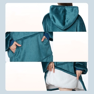 Hot Sales Good Quality Flannel Fleece <strong>Hoodie</strong> <strong>Blanket</strong> Comfy Lazy <strong>Blanket</strong> - Product Image 6