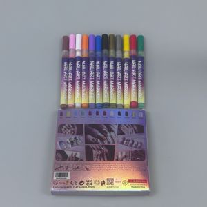Juego de Marcadores para Decoración de Uñas, 12 Colores, Bolígrafo Líquido Profesional, Herramientas para Diseño de Uñas DIY, Portátil, con Patrones Florales - Product Image 5