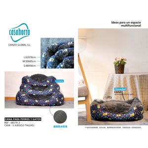 Set di cuccette per animali Casahorra in 3 misure con fondo antiscivolo per cani e gatti - Product Image 1