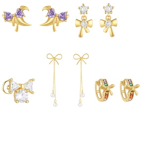 ต่างหูแบบใหม่ ดีไซน์โบว์ผูก ประดับพู่ยาว เงินแท้ 925 ประดับเพชรซิคอน 18k ต่างหูดีไซน์ไม่ซ้ำใครสำหรับผู้หญิง - Product Image 1