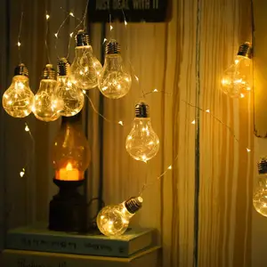 Weihnachts beleuchtung E26 Warmweiß Retro Schöne romantische A19 Vintage Edison Kupfer dekorative LED-Glühbirne für Pendel leuchte