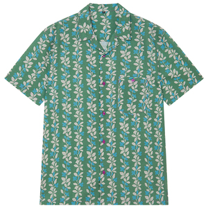 Camicia Estiva Casual da <span class=keywords><strong>Uomo</strong></span> con <span class=keywords><strong>Colletto</strong></span>, Stampa Floreale Digitale, 70% Poliestere Riciclato 30% Lino 160gsm, Eco-Friendly - Product Image 1