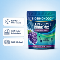 Poudre de mélange pour boisson électrolytique saveur Raisin Concord, 16 sticks, soutien hydratant, 8 vitamines et minéraux, OEM