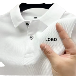 T-shirt décontracté pour homme été 2024, anti-rides, imprimé, nouveau, manches courtes, col brodé, 100% coton, quotidien - Product Image 1