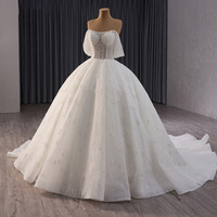 Robe de mariée élégante et modeste en cristal sur l'épaule Robes de bal de mariée à paillettes Robes de mariée pour femmes Rsm241052