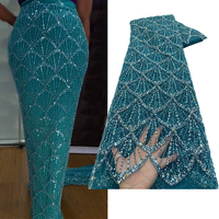 NI.AI Tissu de Luxe Perlé Dentelle Brillant Brodé de Paillettes Tulle pour Robes de Mariée Tricot Filet pour Garçons