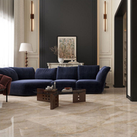 Carreaux de sol en porcelaine brillante de luxe, texture imitation pierre, salon moderne, 75x150cm, antidérapants, haute qualité