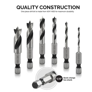 Juego de brocas gruesas cortas de 2025 Brad Point HSS 4241, taladro para carpintería, perforación de ángulo recto usada, adecuado para espacios estrechos - Product Image 4