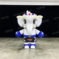 Costume de Mascotte Éléphant Gonflable Interactif pour Scène Étrangère, Facile à Installer, pour Promotion et Publicité, Costume Gonflable de Marche Animal