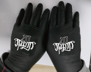 Guantes de Nitrilo Personalizados con Logotipo, 4mil 5mil, para Salón de Belleza, Tatuajes, Color Morado, Verde, Azul, Rosa, Negro - Product Image 2