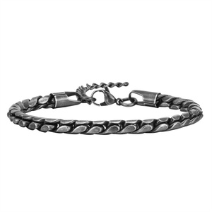 Bracelet personnalisé, bijoux hip-hop vintage, acier inoxydable, chaîne à maillons carrés géométriques, bracelets pour hommes - Product Image 4