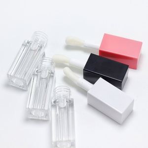 Tube de brillant à lèvres vide 5 ml avec grand applicateur, pour gloss et huile à lèvres, disponible en rose, blanc, noir, avec applicateur épais - Product Image 3