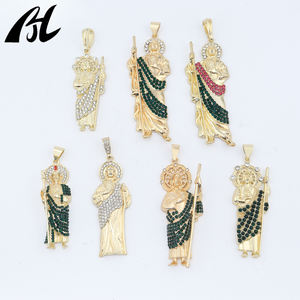 직접 통관 판매 종교 황동 금도금 펜던트 지르콘 돌 성모 마리아 펜던트 어린이 유행 보석 - Product Image 4