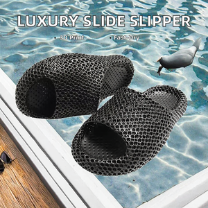 Custom <b>Light</b> Black Quick Dry 3D Printed <b>Outdoor</b> Slippers Luxury Classical Design Anti-Slip Feature Summer Use Machine Washable - Product Image 2