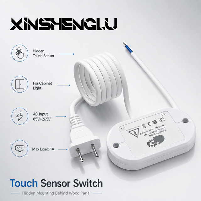 Hidden Touch Dimming Switch | 110V/220V for Wardrobe Cabinet | Penetrate 25mm Wood Panel | for Furniture Lighting