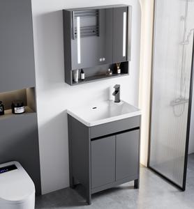 Cabinet <span class=keywords><strong>de</strong></span> toilette <span class=keywords><strong>de</strong></span> salle <span class=keywords><strong>de</strong></span> bain sur pied en pvc sur mesure bon marché pour hôtels, minimalisme personnalisé, vente en gros à bas prix - Product Image 1