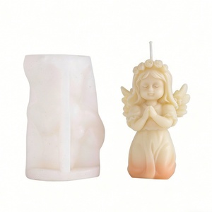 Moule en silicone pour bougie d'aromathérapie, gâteau, diffuseur, pierre en résine époxy, plâtre, motifs Fille ange et Petit garçon, DIY, transfrontalier - Product Image 5