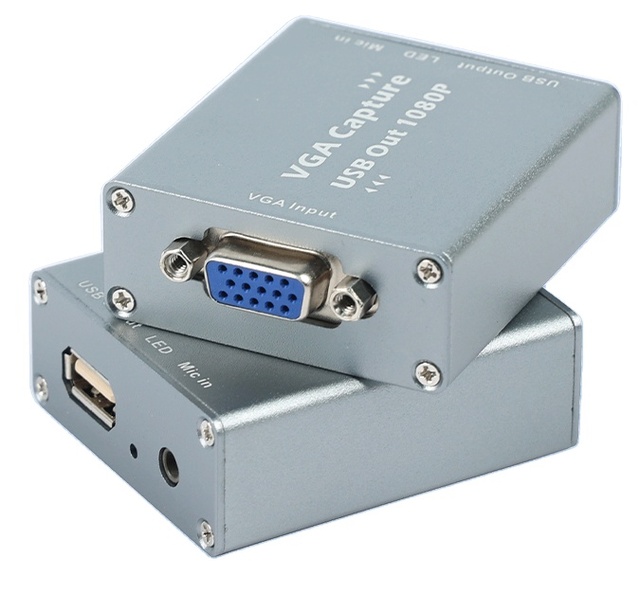 VGA to USB Converter Mini Video Capture Device 1080p VGA Input Turn to Usb Vga Signals Transmission Portable Recording Box