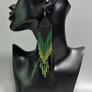 आहाया महिलाओं की बोहेमियन ट्रेंडी लैम्पवर्क ग्लास बाड <span class=keywords><strong>3</strong></span> रंग के बीज के साथ डंडल बाड <span class=keywords><strong>3</strong></span> रंग के बीज के साथ - Product Image 3