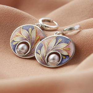 Orecchini Pendenti con Perle Simulate per Donne, Eleganti Gioielli Ispirati alla Natura - Product Image 3