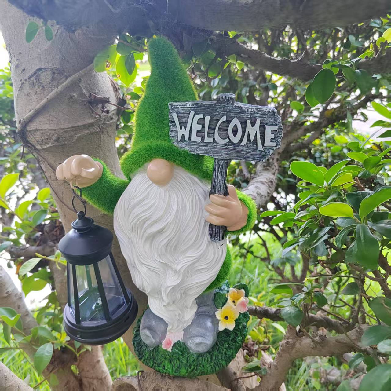 Outdoor Solar Resin Elf Dwarf Ornaments Fleshy Garden Landscape Decoration Christmas Lights Lighting Accessories