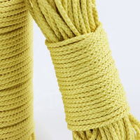 Corde de remorquage de secours tressée carrée ignifuge en Para-Aramide torsadée jaune de sécurité, largeur 3-6mm