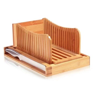 Bamboo <b>bread</b> slicer, <b>bread</b> slicing tray, <b>knife</b> storage box, <b>bread</b> crumb collection tray, foldable <b>bread</b> slicer - Product Image 4