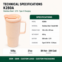 Tasse à mélanger électrique en acier inoxydable, tasse à agitation automatique pour café, lait, thé, portable, pour la maison, le bureau, cadeau