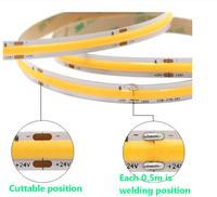 320LEDs 8mm COB LED Bande lumineuse 12V DC IP20 Cordes lumineuses personnalisables Corps en cuivre Commande vocale Dimmable Garantie 3 ans