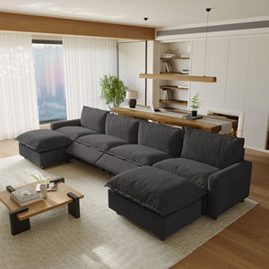 أريكة أتونوس الوظيفية القابلة للتعديل كهربائياً، رمادية داكنة، متعددة المنافذ للشحن، طقم أريكة قطاعية للصالون - Product Image 5