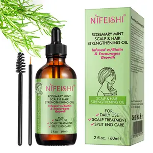 Nifeishi hương thảo bạc hà da đầu tóc tăng cường dầu, 60ml hữu cơ tự nhiên Biotin hương thảo tinh dầu, hương thảo dầu tăng trưởng tóc