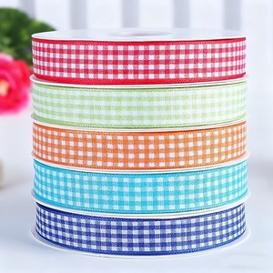 Cổ điển rô đầy màu sắc Composite Nhà cung cấp Quà Tặng <span class=keywords><strong>ribbon</strong></span> in màu hồng đôi hai mặt kẻ sọc <span class=keywords><strong>Ribbon</strong></span> cho Giáng sinh - Product Image 1