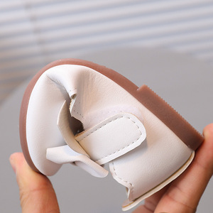 Commercio all'ingrosso in pelle sintetica Sole di gomma piatta in pelle bianca con fiocco morbido e comodo <span class=keywords><strong>da</strong></span> principessa scarpe - Product Image 4