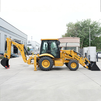 Backhoe Excavator Loader Langsung dari Pabrik Bersertifikasi CE, Mesin Diesel, untuk Perbaikan Jalan dan Penggalian, Dijual