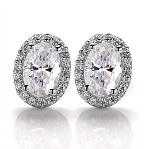 Oval Shape Moissanite Earring <strong>Necklace</strong> <strong>D</strong> Color 100% 925 Sterling Silver Plated 18K Fine Anniversary Gift Jewelry Sets - Product Image 5