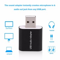 Carte son externe pour diffusion en direct K Song, adaptateur audio USB 2.0, prise audio, boîtier en alliage d'aluminium, sans pilote, universel, pour voyage