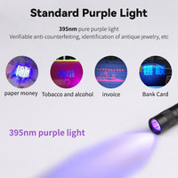 Mini lampe torche UV QXMOVING AAA, petite, 395 nm, détecteur d'urine d'animaux de compagnie, lampe torche ultraviolette avec clip