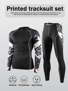 Langärmliges, schnell trocknendes, atmungsaktives Badeanzug-Oberteil für Herren, bedruckter Stil, Heim fitness, Outdoor-Sport - Product Image 6