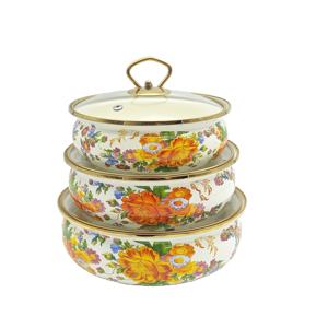 <span class=keywords><strong>Olla</strong></span> clásica de mariscos de esmalte de dos orejas con tapa de vidrio, esmalte grueso para el hogar, Hotel, cocina, sopa, cocina - Product Image 1