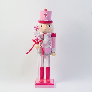 Shunbei 38CM Pink Wooden <b>Nutcracker</b> Soldier Christmas Scene Decoration Eco-Friendly Glossy Finish Puppet Toy Tabletop Ornament - Product Image 5