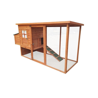 Poulailler en bois d'extérieur, design moderne, avec enclos extensible, nichoir, léger et pliable, pour 4 à 6 poulets, toutes saisons