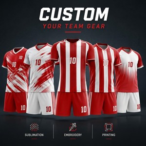Camiseta de Fútbol para Hombre, Tejido de Malla Corta, Transpirable, Ajuste Atlético, Nombre y Número Personalizados, Impresión por Transferencia de Calor, Rayas, Secado Rápido, 100% - Product Image 3