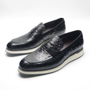 Chaussures décontractées pour hommes, tendance et personnalisées, en cuir véritable, style marche, à enfiler, bout carré, respirantes, antidérapantes, pour l'automne - Product Image 4
