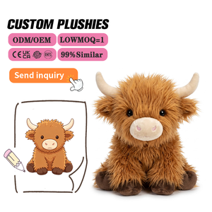Peluche Personalizado de Vaca de Raza West <span class=keywords><strong>Highland</strong></span>, Súper Suave y Largo, con Relleno de Algodón PP, Material Ecológico - Product Image 1