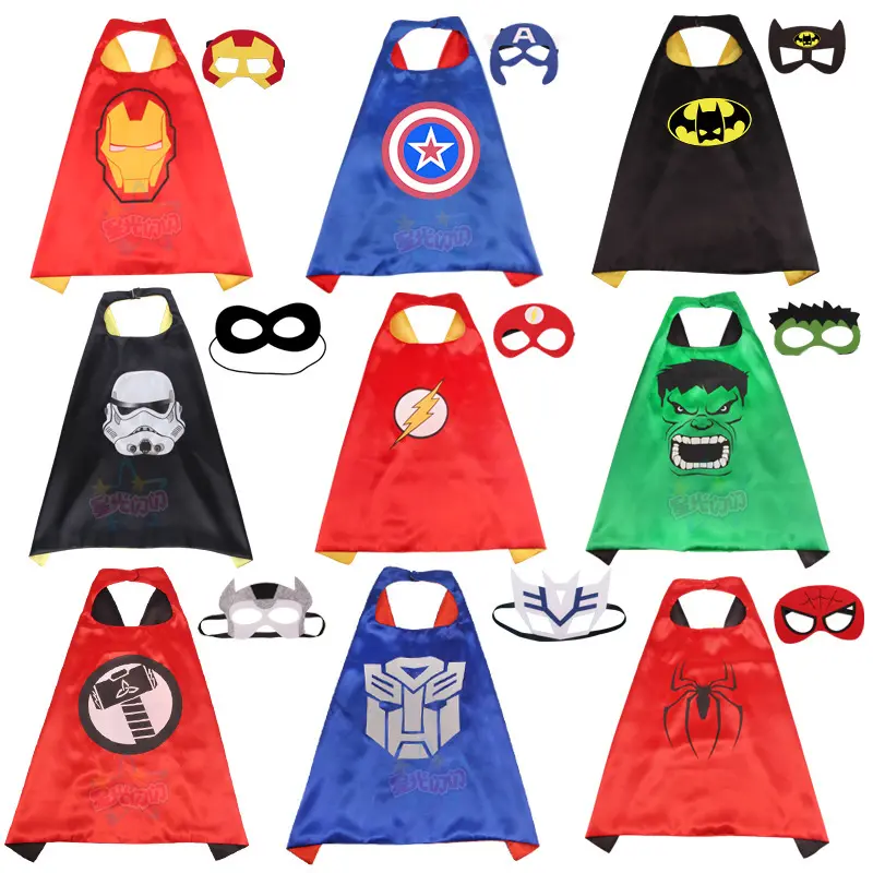 Halloween Party Superheld Capes Kostuum Set Cosplay Kids Hero Cape Super En Masker Superheld Kostuum Cape Voor Jongen Kinderen