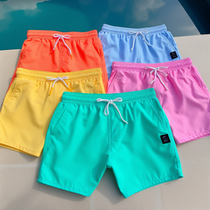 Short de bain d'été à taille élastique avec logo personnalisé pour hommes Short de course en nylon 100% polyester Short de bain en maille pour hommes - Product Image 3