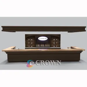 Modern luxury reception cabinet register table Concepts wood Supplier Wooden shop counter cashier desk design