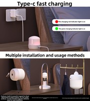 Lampe murale LED E26 à chargement USB, télécommande tactile, minuterie, lampe de chevet, source de lumière d'urgence, plastique, 4000mAh, RGB