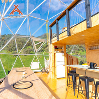 Dôme géodésique de luxe en PVC Kawagebo Kamp (KK) 8M, résistant à la chaleur et aux UV, pour glamping, tente hôtel avec mezzanine